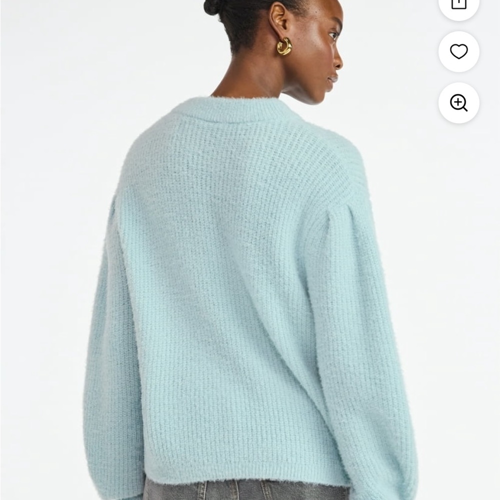 Scoop Teal Cozy Knit Crewneck Oversized Lightweight Sweater - Picture 4 of 9